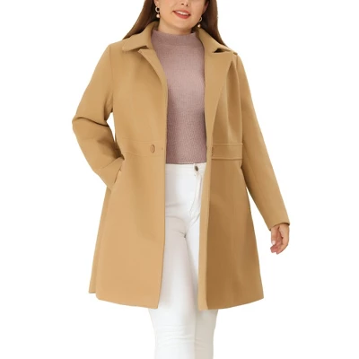 Agnes Orinda Women's Plus Size Notched Lapel Single Breasted Winter Long Pea Coat 17 Agnes Orinda Women's Plus Size Notched Lapel Single Breasted Winter Long Pea Coat - Image 15