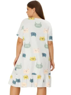 Agnes Orinda Women's Plus Size Short Sleeve Soft Comfy Lovely Cat Sleep Dress 9 Agnes Orinda Women's Plus Size Short Sleeve Soft Comfy Lovely Cat Sleep Dress -Agnes Orinda GUEST 7ec44eb4 2f7a 4176 896f bb825d61189a