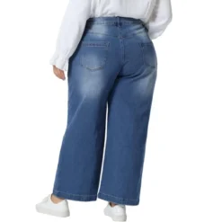 Agnes Orinda Women's Plus Size Wide Leg Baggy Washed Stretch With Pockets Denim Ankle Jeans -Agnes Orinda GUEST 801f1057 6cb0 48ac 98f0 4d0809afc725