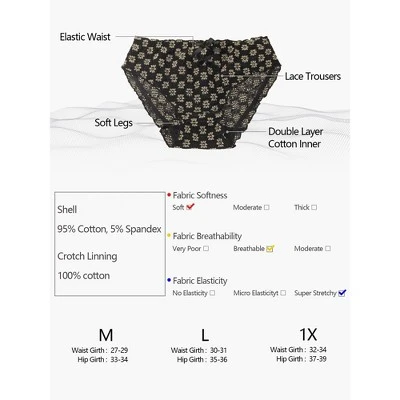 Agnes Orinda Women's Cute Floral Lace Brief Stretchy Cheeky Underwear 6 Agnes Orinda Women's Cute Floral Lace Brief Stretchy Cheeky Underwear - Image 4