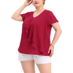 Agnes Orinda Women's Plus Size Elegant V Neck Layered Ruffle Summer Outfits Blouses 15 Agnes Orinda Women's Plus Size Elegant V Neck Layered Ruffle Summer Outfits Blouses -Agnes Orinda GUEST 810c9b68 7c78 40f5 963a 2031061f6eb9