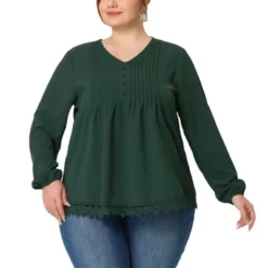 Agnes Orinda Women's Plus Size Fashion Pleated V Neck Long Sleeve Solid Blouses 19 Agnes Orinda Women's Plus Size Fashion Pleated V Neck Long Sleeve Solid Blouses -Agnes Orinda GUEST 822bbfc9 6d98 42b8 9847 7f3534d4f8e6