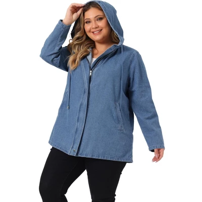 Agnes Orinda Women's Plus Size Layered Drawstring Hood Utility With Pockets Jean Jackets 10 Agnes Orinda Women's Plus Size Layered Drawstring Hood Utility With Pockets Jean Jackets - Image 8
