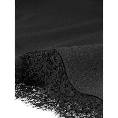 Agnes Orinda Women's Plus Size Fashion A-Line Zipper Lace Trim Mini Suspender Skirt 6 Agnes Orinda Women's Plus Size Fashion A-Line Zipper Lace Trim Mini Suspender Skirt - Image 4