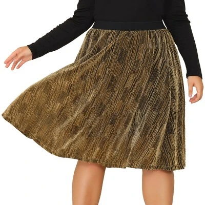 Agnes Orinda Women's Plus Size Skirt Metallic Party Disco Sparkle Suede Sequin Skirts 7 Agnes Orinda Women's Plus Size Skirt Metallic Party Disco Sparkle Suede Sequin Skirts - Image 5