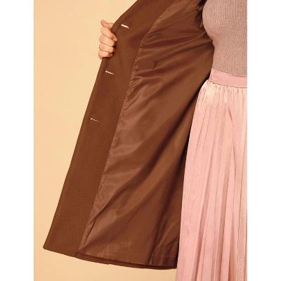 Agnes Orinda Women's Plus Size Winter Notched Lapel Single Breasted Pea Coat 7 Agnes Orinda Women's Plus Size Winter Notched Lapel Single Breasted Pea Coat - Image 5