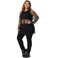 Agnes Orinda Women's Plus Size Mesh Sheer Long Sleeve Button Down See Through Shirts 8 Agnes Orinda Women's Plus Size Mesh Sheer Long Sleeve Button Down See Through Shirts -Agnes Orinda GUEST 868d2b4b 63a2 4bef 8d9f a8e48e4d07d5