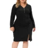 Agnes Orinda Women's Plus Size Long Sleeve V Neck Zipper Split Hem Sequin Ruched Pencil Bodycon Dress 2 Agnes Orinda Women's Plus Size Long Sleeve V Neck Zipper Split Hem Sequin Ruched Pencil Bodycon Dress -Agnes Orinda GUEST 882d9829 89df 4ad2 84be 99431999bf2a
