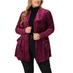 Agnes Orinda Plus Size Velvet Cardigans For Women Pocket Party Open Front Shawl 13 Agnes Orinda Plus Size Velvet Cardigans For Women Pocket Party Open Front Shawl -Agnes Orinda GUEST 88c6c276 659f 44a0 91cc 3b24ac549e6f