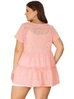 Agnes Orinda Women's Plus Size Blouse Tiered Lace Allover Round Neck Short Sleeve Peplum Blouses 10 Agnes Orinda Women's Plus Size Blouse Tiered Lace Allover Round Neck Short Sleeve Peplum Blouses -Agnes Orinda GUEST 8aa0d6ad a819 4169 8eae 6260cc243e0b