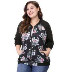 Agnes Orinda Women's Plus Size Zipper Raglan Sleeves Floral Bomber Jacket 14 Agnes Orinda Women's Plus Size Zipper Raglan Sleeves Floral Bomber Jacket -Agnes Orinda GUEST 8aa5469a ab56 4e84 8ca7 e72dd52e9782