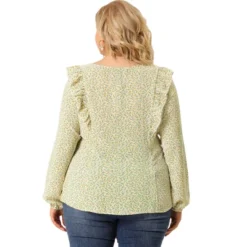 Agnes Orinda Women's Plus Size Blouses Long Sleeve Square Neck Ditsy Ruffle Floral Tops -Agnes Orinda GUEST 8b198361 2874 48ec 9a56 9b9177ed29f8