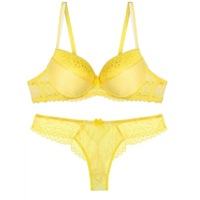 Agnes Orinda Women's Underwire Push-Up Lace Trim Strip Bra And Thong Set 9 Agnes Orinda Women's Underwire Push-Up Lace Trim Strip Bra And Thong Set - Image 7