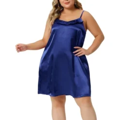 Agnes Orinda Women's Plus Size Ruffle Spaghetti Lounge Nightgowns -Agnes Orinda GUEST 8ba05873 3194 489f bfde 018a22319733
