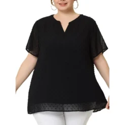 Agnes Orinda Women's Plus Size Pin Dots V-Neck Dressy Trendy Fashion Summer Blouses -Agnes Orinda GUEST 8c003244 9bbb 47cb a69c 628584cf549a