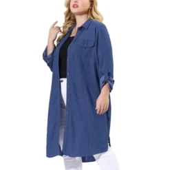 Agnes Orinda Women's Plus Size Chambray Shirt Long Sleeve Chest Pocket Denim Jacket 15 Agnes Orinda Women's Plus Size Chambray Shirt Long Sleeve Chest Pocket Denim Jacket -Agnes Orinda GUEST 8d800629 3c12 4fd9 a990 94333b1874a1