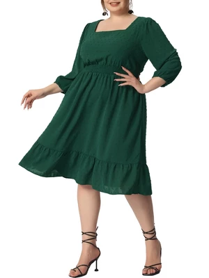 Agnes Orinda Women's Plus Size Swiss Dots Wedding Empire Waist Dresses 10 Agnes Orinda Women's Plus Size Swiss Dots Wedding Empire Waist Dresses - Image 8