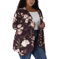 Agnes Orinda Women's Plus Size Print Asymmetric Open Front Fashion Cardigan -Agnes Orinda GUEST 8e6cab63 98e8 4ce2 9491 4451a85d880a