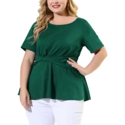 Agnes Orinda Women's Plus Size Twisted Knot Waist Short Sleeves Summer Outfits Peplum Blouses 21 Agnes Orinda Women's Plus Size Twisted Knot Waist Short Sleeves Summer Outfits Peplum Blouses -Agnes Orinda GUEST 9000a9ea 8aec 4b27 86fb ac58b2b8e882