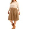 Agnes Orinda Women's Plus Size Casual Knee A- Line Faux Suede Skirts 2 Agnes Orinda Women's Plus Size Casual Knee A- Line Faux Suede Skirts -Agnes Orinda GUEST 9023514f 28d9 4a35 9e10 030fae03d697