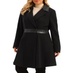 Agnes Orinda Women's Plus Size Fashion Notched Lapel Single Breasted Long Overcoats -Agnes Orinda GUEST 90687788 4562 4eff 8dd3 70ac8756c053