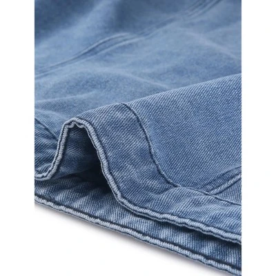 Agnes Orinda Women's Plus Size Button Down Drawstring Hood Denim Utility Jacket With Pocket 6 Agnes Orinda Women's Plus Size Button Down Drawstring Hood Denim Utility Jacket With Pocket - Image 4