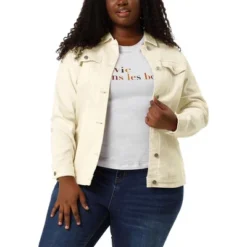 Agnes Orinda Women's Plus Size Outerwear Button Front Washed Denim Jean Jacket -Agnes Orinda GUEST 91726a61 3233 4388 b3d1 92a5aea391cc