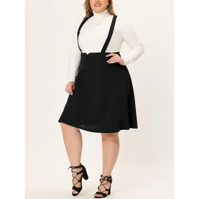 Agnes Orinda Plus Size Suspender Skirt For Women Detachable Strap A-Line Skirts 3 Agnes Orinda Plus Size Suspender Skirt For Women Detachable Strap A-Line Skirts