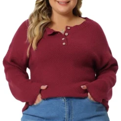 Agnes Orinda Women's Plus Size Oversized Round Neck Long Sleeve Button Knit Pullover Sweater Tops 11 Agnes Orinda Women's Plus Size Oversized Round Neck Long Sleeve Button Knit Pullover Sweater Tops -Agnes Orinda GUEST 93d6c1b5 d960 4ee3 9a52 67e320a9652e