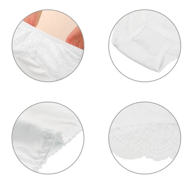 Agnes Orinda Women's 3-Pack Lace Trim High Rise Solid Brief Stretchy Underwear 5 Agnes Orinda Women's 3-Pack Lace Trim High Rise Solid Brief Stretchy Underwear - Image 3