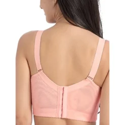 Agnes Orinda Women Plus Full Coverage Wirefree 6-Hook Lace Trim Adjustable Straps Comfort Bra