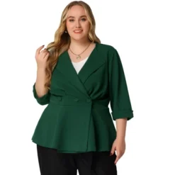 Agnes Orinda Women's Plus Size Ruffle Peplum Ruched Curvy Formal Outfits Blazers -Agnes Orinda GUEST 9479f624 276c 431b b080 b8f74bdbb2a9