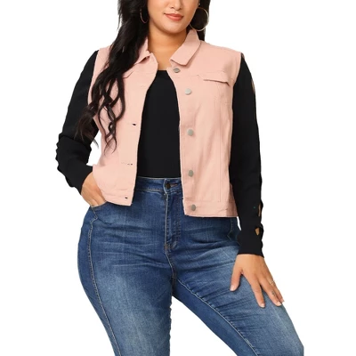 Agnes Orinda Women's Plus Size Buttons With Two Chest Flap Pockets Denim Vests 17 Agnes Orinda Women's Plus Size Buttons With Two Chest Flap Pockets Denim Vests - Image 15
