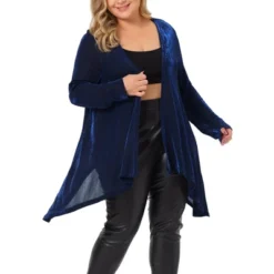 Agnes Orinda Women's Plus Size Velvet Sparkly Long Sleeve Open Front Sequin Cardigan -Agnes Orinda GUEST 9744bcb4 0216 4a6f afe8 0be7022cb1c7