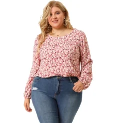 Agnes Orinda Women's Plus Size Ditsy Floral Elastic Cuff Peasant Blouses 10 Agnes Orinda Women's Plus Size Ditsy Floral Elastic Cuff Peasant Blouses -Agnes Orinda GUEST 97bce820 d705 4586 bdd8 374d695affa8
