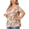 Agnes Orinda Women's Plus Size Chiffon Blouses Tie Neck Tassel Lace Insert Flare Short Sleeve Floral Tops 2 Agnes Orinda Women's Plus Size Chiffon Blouses Tie Neck Tassel Lace Insert Flare Short Sleeve Floral Tops -Agnes Orinda GUEST 994677ea 6587 43cc a6a6 cf3a934c4dc6