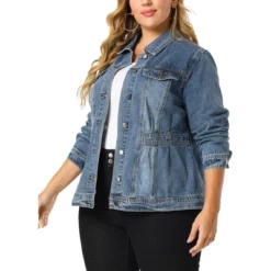 Agnes Orinda Women's Plus Size Classic Denim Washed Front Long Sleeve Jean Jackets -Agnes Orinda GUEST 99f4e2c1 a735 4623 bcbb 62b8482ce65f