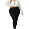 Agnes Orinda Women's Plus Size Shrug Tie Neck Bolero Crop Lace Sheer Ruffle Hem Cardigan