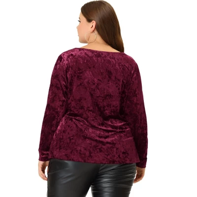 Agnes Orinda Women's Plus Size Velvet Long Sleeve Festival Fashion Top 5 Agnes Orinda Women's Plus Size Velvet Long Sleeve Festival Fashion Top - Image 3