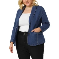 Agnes Orinda Women's Plus Size Denim Notched Lapel Color Block Stretch Blazer 18 Agnes Orinda Women's Plus Size Denim Notched Lapel Color Block Stretch Blazer -Agnes Orinda GUEST 9cc20582 70d9 49eb aa2a f4970dfe85e5