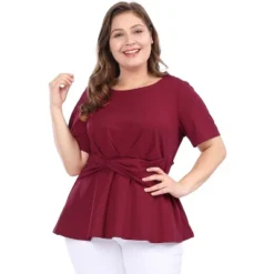 Agnes Orinda Women's Plus Size Twisted Knot Waist Short Sleeves Summer Outfits Peplum Blouses 19 Agnes Orinda Women's Plus Size Twisted Knot Waist Short Sleeves Summer Outfits Peplum Blouses -Agnes Orinda GUEST 9cdacc1a 8fb4 46ab 9258 1753cb6dadf3