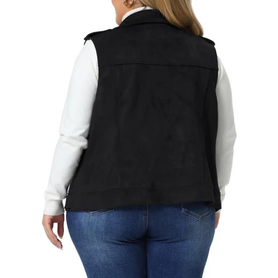 Agnes Orinda Women’s Plus Size Winter Lapel Zipper Utility Motorcycle Faux Suede Sleeveless Fashion Vests 5 Agnes Orinda Women’s Plus Size Winter Lapel Zipper Utility Motorcycle Faux Suede Sleeveless Fashion Vests - Image 3