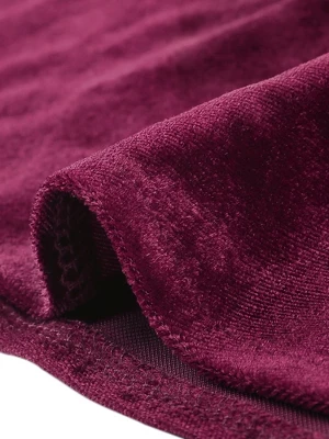 Agnes Orinda Women's Plus Size Stretch Velvet Ruffle 3/4 Sleeve Party Bodycon Dress 7 Agnes Orinda Women's Plus Size Stretch Velvet Ruffle 3/4 Sleeve Party Bodycon Dress - Image 5