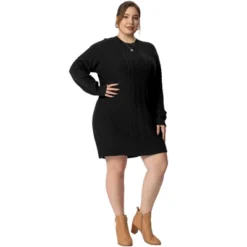 Agnes Orinda Women's Plus Size Long Sleeve Knit Pullover Short Sweater Dresses -Agnes Orinda GUEST 9f3655ee 3b54 4118 8c62 267c77fb7667