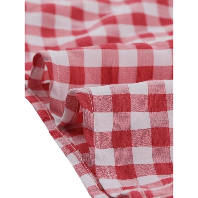Agnes Orinda Women's Plus Size Gingham 1950s Sweetheart Neck Plaid Blouse 6 Agnes Orinda Women's Plus Size Gingham 1950s Sweetheart Neck Plaid Blouse - Image 4