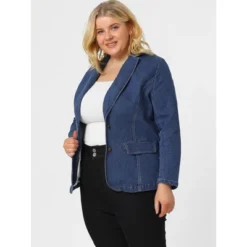 Agnes Orinda Women's Plus Size Denim Notched Lapel Color Block Stretch Blazer 15 Agnes Orinda Women's Plus Size Denim Notched Lapel Color Block Stretch Blazer -Agnes Orinda GUEST 9fb92a26 24f2 44e3 9a3c 156cc4adbca2