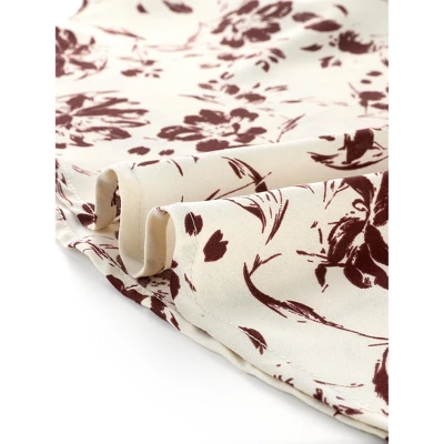 Agnes Orinda Women's Plus Size Ruffle Neck Floral Wrap Tie Waist Blouse 7 Agnes Orinda Women's Plus Size Ruffle Neck Floral Wrap Tie Waist Blouse - Image 5