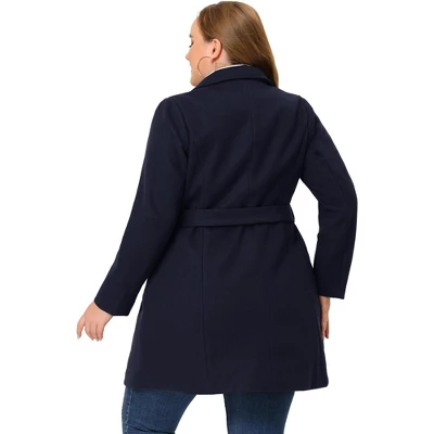 Agnes Orinda Women's Plus Size Work Tie Waist Notched Lapel Long Coat 5 Agnes Orinda Women's Plus Size Work Tie Waist Notched Lapel Long Coat - Image 3