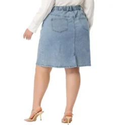 Agnes Orinda Women's Plus Size Denim Classic Slash Pocket Elastic Waist Pencil Back Slit Jeans Skirts 10 Agnes Orinda Women's Plus Size Denim Classic Slash Pocket Elastic Waist Pencil Back Slit Jeans Skirts -Agnes Orinda GUEST a04be754 440b 4299 9986 2beaa4ba3512