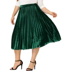 Agnes Orinda Women's Plus Size Velvet Pleated Elastic Waist Party Metallic Pleated Swing Midi A Line Skirts 14 Agnes Orinda Women's Plus Size Velvet Pleated Elastic Waist Party Metallic Pleated Swing Midi A Line Skirts -Agnes Orinda GUEST a1bc91b2 3780 4baa aa8b d0e1a27feab0